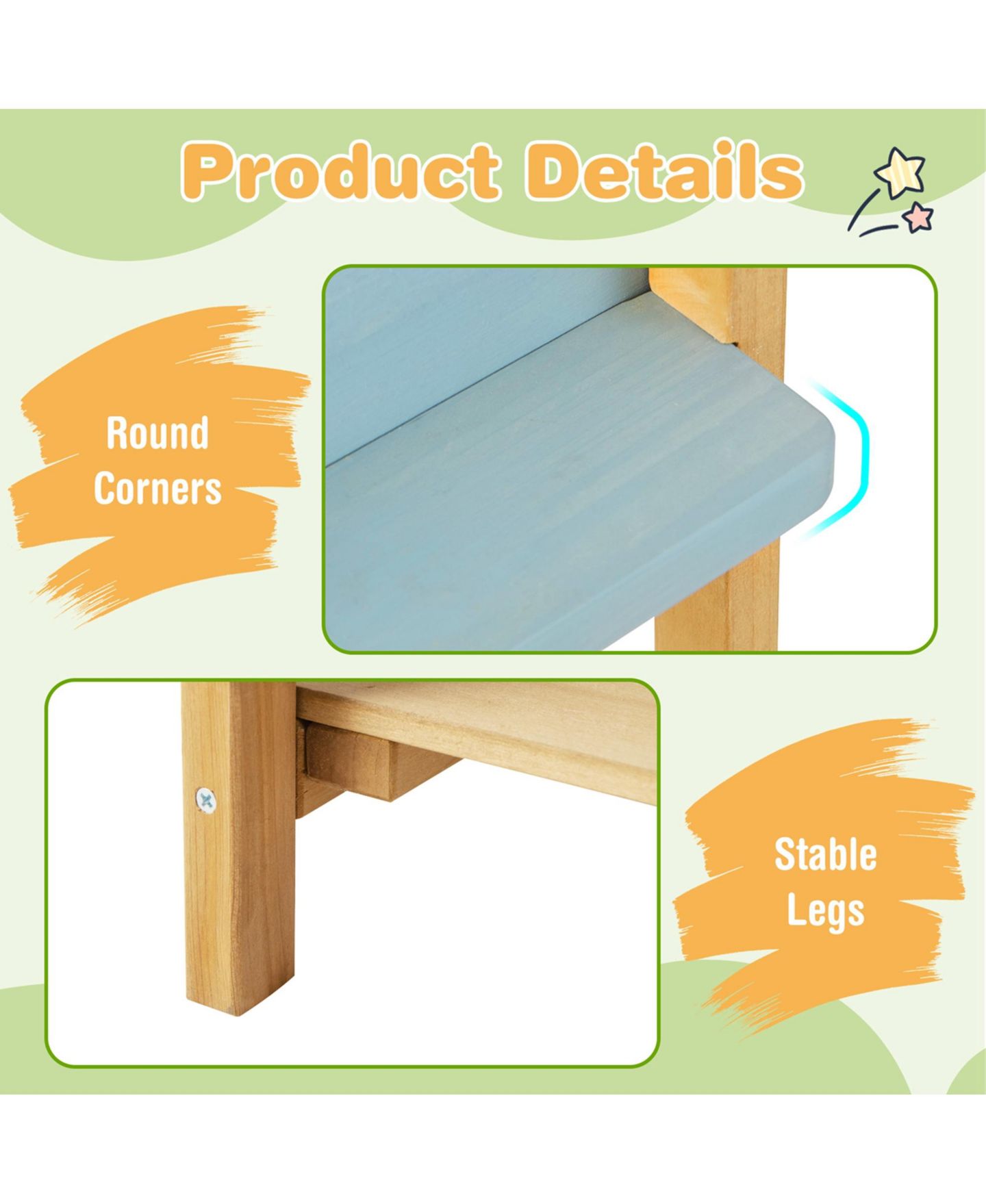 Детская игрушка Costway Removable Water Box Wooden Outdoor Mud Kitchen, 1-Piece, от 3 лет, цвет: Натуральный — фото 3