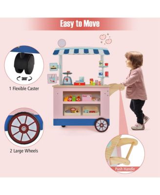 Kids Snacks & Sweets Food Cart Kids Toy Cart Play Set