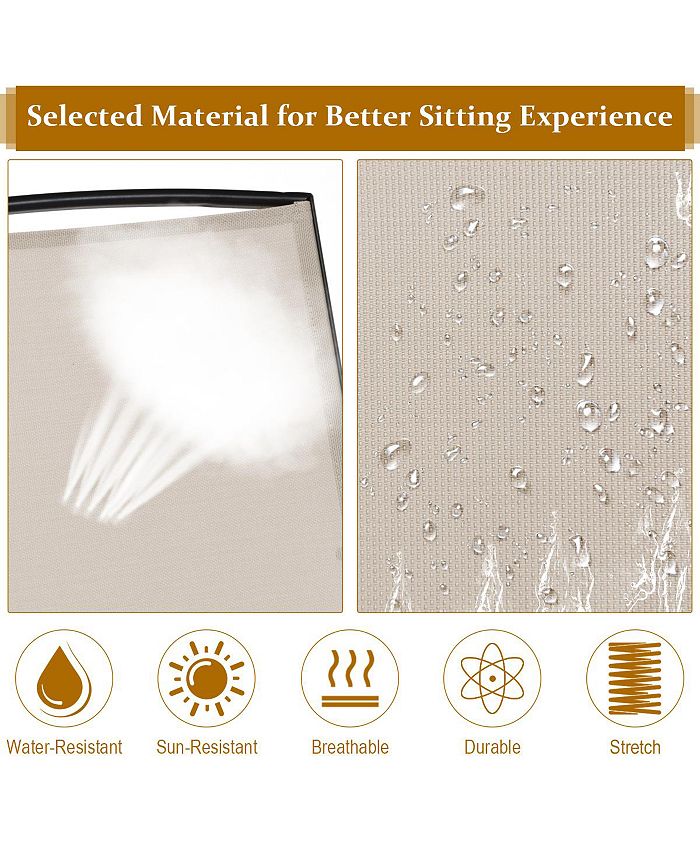 Costway 2 Person Patio Double Glider Loveseat Rocking with Center Table