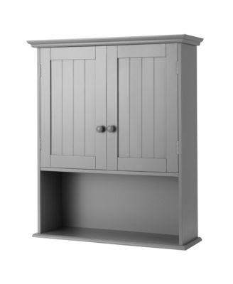 Wall Mount Bathroom Cabinet Storage Organizer Medicine Cabinet with 2-Doors and 1- Shelf Cottage Collection Wall Cabinet