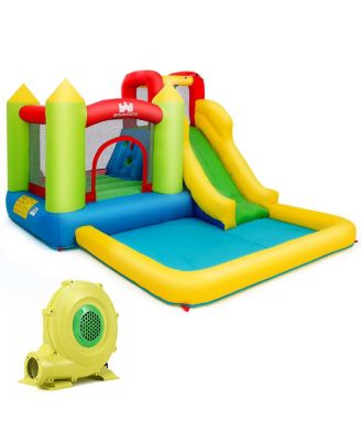 Bounce House Water Slide Jump Bouncer w/Climbing Wall