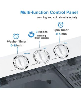 Portable Twin Tub Washing Machine Washer(13.2lbs) & Spinner (8.8lbs)