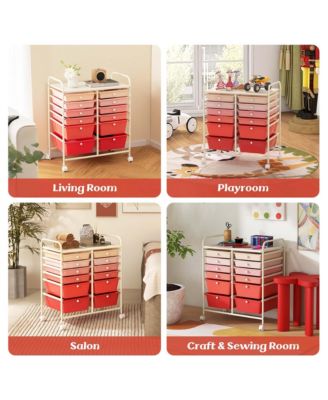12 Drawers Rolling Cart Storage Scrapbook Paper Studio
