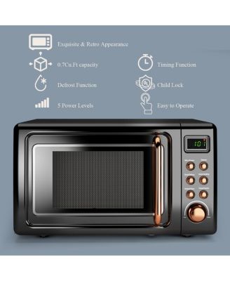 0.7Cu.ft 700W LED Retro Countertop Microwave Oven