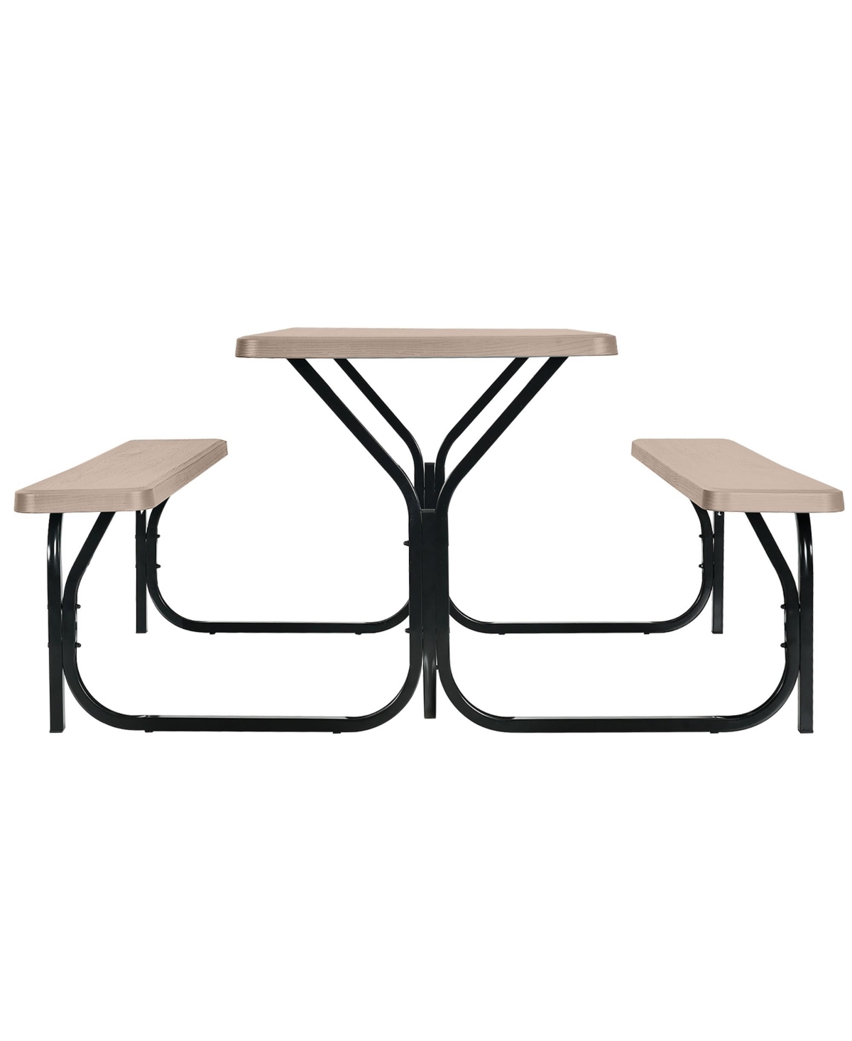 Gymax Picnic Table Camping Picnic Bench Set Backyard Garden Patio Dining Party