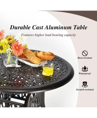 36'' Patio Round Dining Bistro Table Cast W/2'' Umbrella Hole