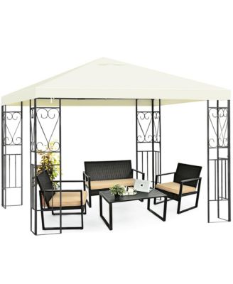 10'x10' Patio Gazebo Canopy Tent Steel Frame Shelter Patio Party Awning
