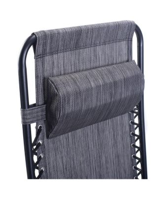 2PC Folding Zero Gravity Reclining Lounge Chairs Beach Patio W/Utility Tray