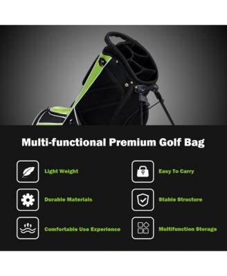Golf Stand Cart Bag Club w/6 Way Divider Carry Organizer