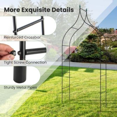 8'4'' High x 4'7'' Wide Steel Garden Arch Rose Arbor Climbing Plant Outdoor Garden