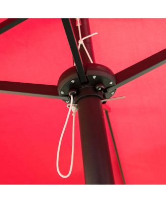 15' Market Outdoor Umbrella Double-Sided Twin Patio Umbrella with Crank