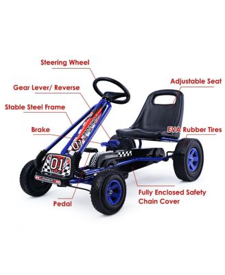 4 Wheels Kids Ride On Pedal Powered Bike Go Kart Racer Car Outdoor Play Toy