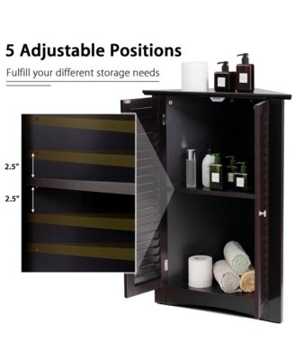 Storage Cabinet Freestanding Floor Cabinet Bathroom w/ Shutter Door
