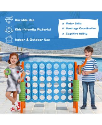 4-in-A Row Giant Game Set w/Basketball Hoop for Family