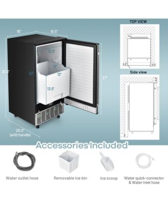 Ice Maker Free-Standing/Under Counter Machine 80lbs/Day w/ Light