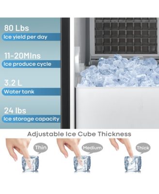 Ice Maker Free-Standing/Under Counter Machine 80lbs/Day w/ Light