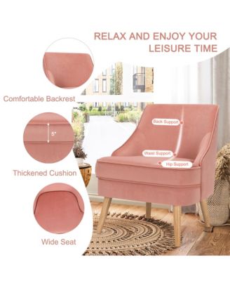 Accent Chair Velvet Upholstered Single Sofa with Legs