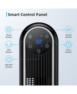 42'' Tower Fan Smart Display Panel 12H Timer 80 Degree Oscillating Fan w/Remote