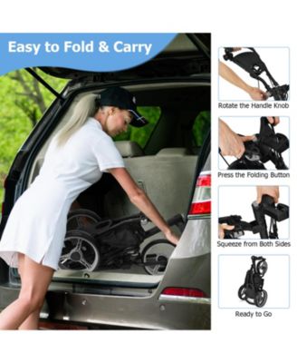 Folding 3 Wheels Golf Push Cart W/Bag Scoreboard