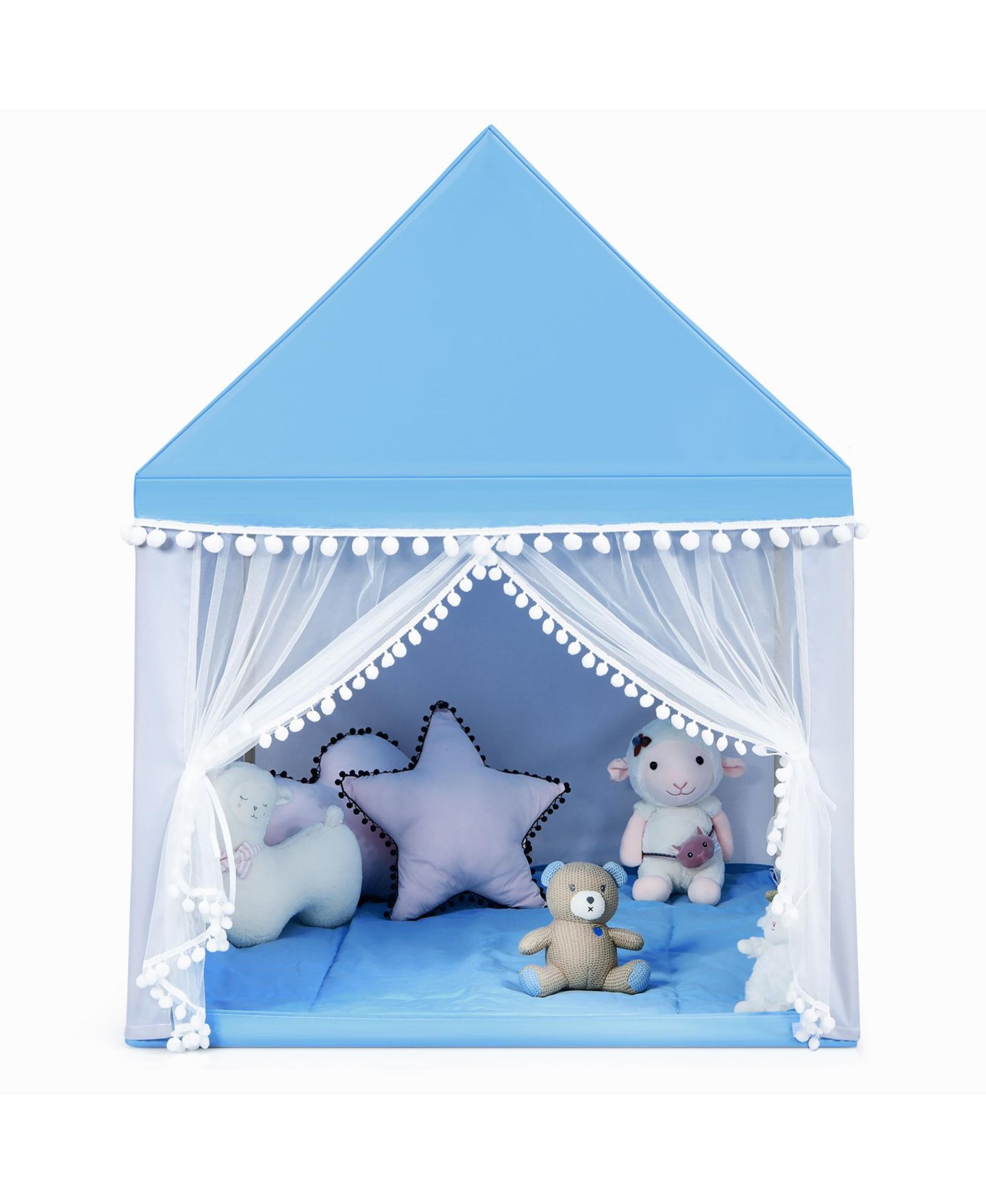 Детская игрушка Costway Large Playhouse With Mat, Ages 2+, цвет: Синий — фото 7