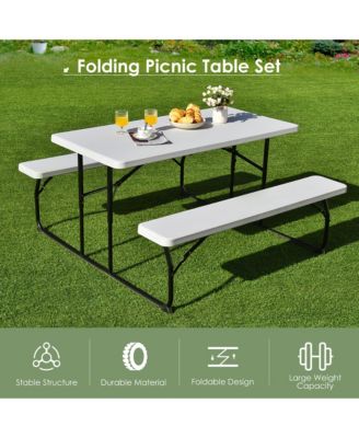 Foldable Picnic Table Bench Set Outdoor Camping for Patio and Backyard