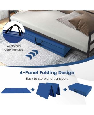 10' x 4' x 2" 4-Panel Folding Exercise Mat with Carrying Handles for Gym Yoga