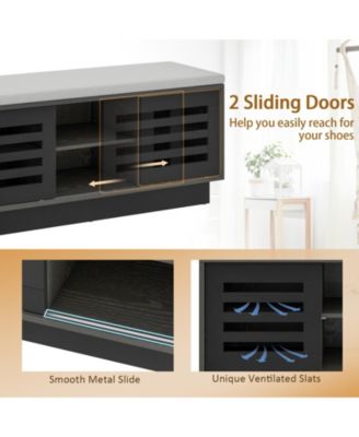 Shoe Storage Bench with Cushion and Shoe Rack Organizer for Entryway