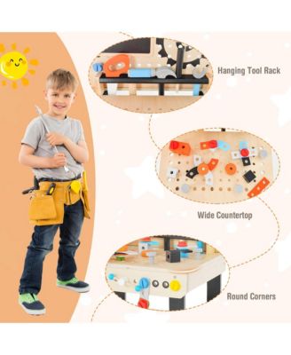 Kids Tool Bench, Pretend Play Workbench with Tools Set & Realistic Accessories