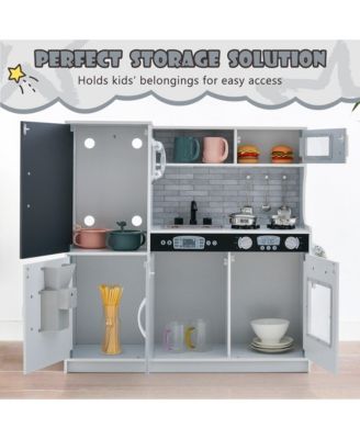 Kid s Pretend Play Kitchen Toddler Kitchen Playset with Blackboard