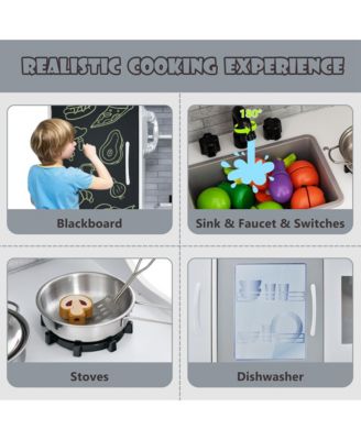 Kid s Pretend Play Kitchen Toddler Kitchen Playset with Blackboard