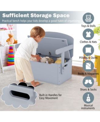 3-in-1 Kids Convertible Storage Bench Wood Activity Table and Chair Set