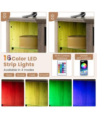 Fireplace TV Stand with Led Lights & 18'' Electric Fireplace for Tvs up to 50''