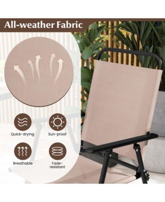 3PCS Patio Bistro Set Folding Chairs Round Bar Table with 1.6'' Umbrella Hole Yard