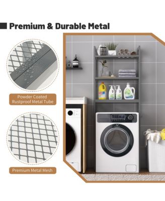 Over-The-Toilet Storage Shelf Space Saving Metal Bathroom Organizer Hooks