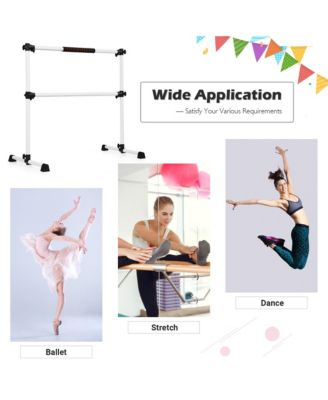 Portable Ballet Barre 4ft Freestanding Adjustable Double Dance Bar