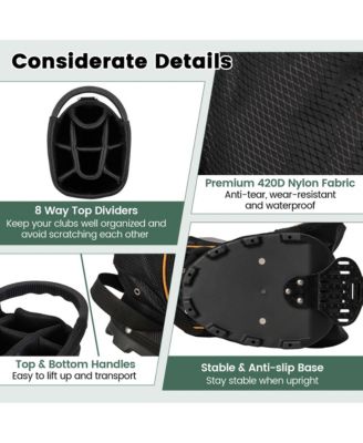 Golf Stand Bag Portable Lightweight Golf Carry Club Bag