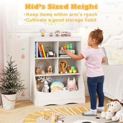 3-Tier Children's Multi-Functional Bookcase Toy Storage Bin Floor Cabinet