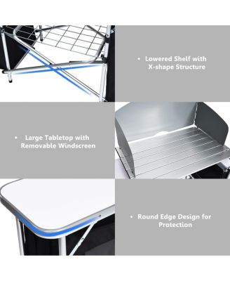 Folding Portable Aluminum Camping Grill Table