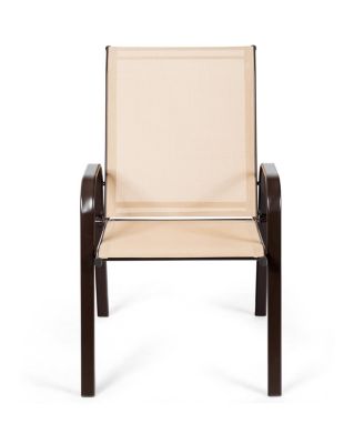 2PCS Patio Chairs Dining Chair Deck Yard W/Armrest