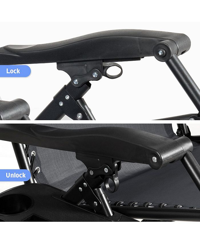 Costway Zero Gravity Chair Oversize Lounge Chair Patio Heavy Duty