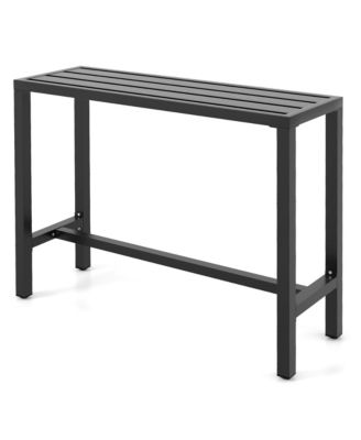 Outdoor Metal Bar Table 48'' Patio Rectangular Counter Height Dining Table
