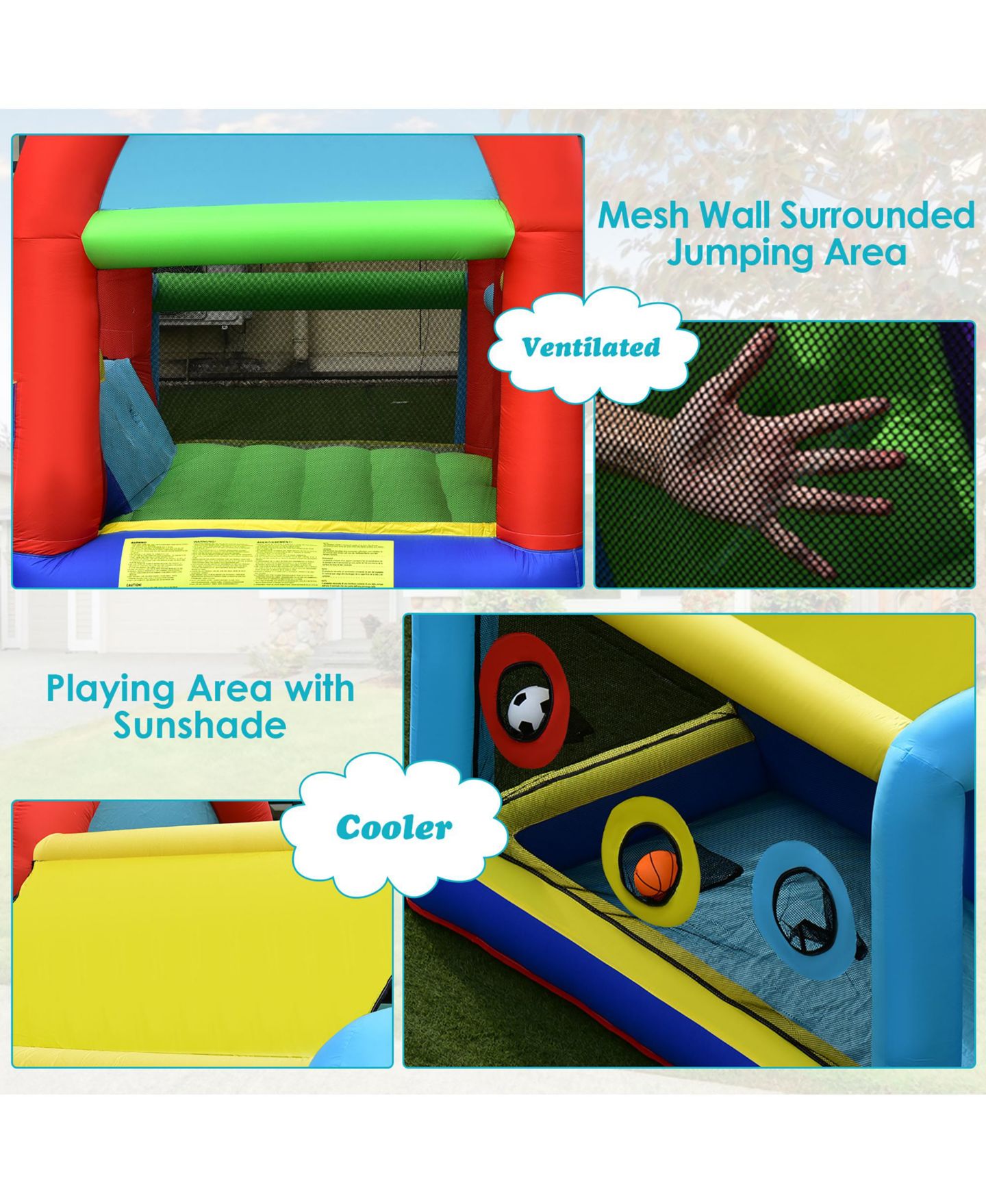 Детские игрушки Costway Inflatable Bounce House Kids Bouncy Jumping Castle w/ Dual Slides & 480W Blower — фото 5