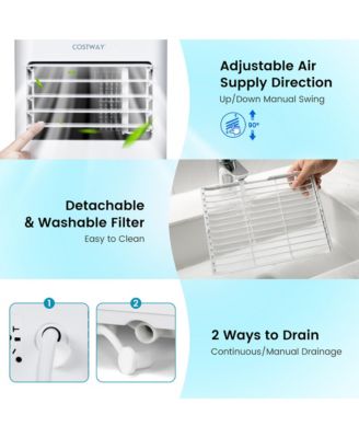 – 8000 BTU 4-in-1 Portable Air Conditioner with Cool, Fan, Dehumidifier & Sleep Mode