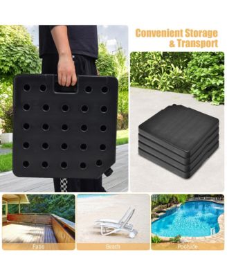 Patio 4pcs 13L Cantilever Offset Umbrella Base Heavy Duty Outdoor Square