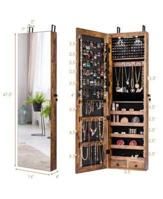 Mirrored Jewelry Cabinet Jewelry Organizer