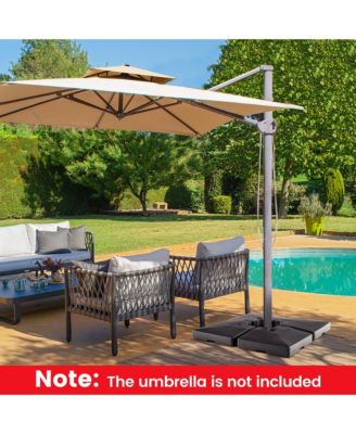4pcs Fillable Patio Offset Cantilever Umbrella Base Stand Heavy-Duty Square