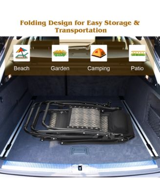 2PCS Patio Rattan Zero Gravity Lounge Chair Folding Recliner Headrest