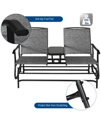 2 Person Outdoor Patio Double Glider Chair Loveseat Rocking