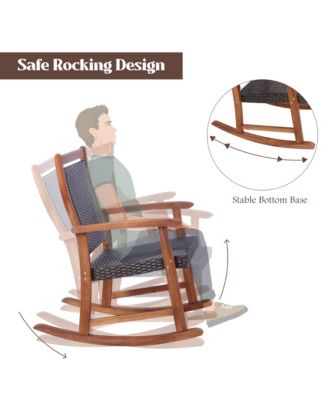 3PCS Patio Rocking Chair & Table Set Outdoor Conversation Bistro Set