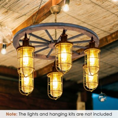 Decorative Vintage Wood Garden Wagon Wheel